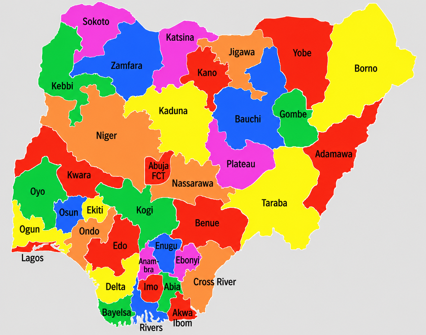 Solar irradiance potential map of Nigeria